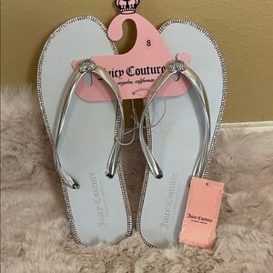 Juicy Couture Silver Rhinestone Sandals